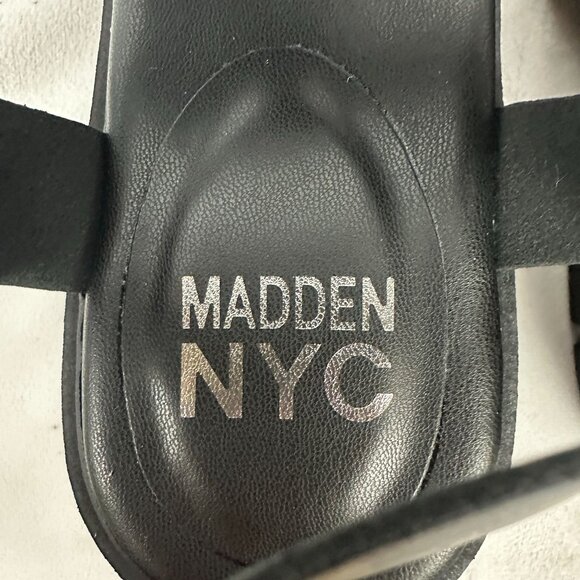 Madden NYC Womens Black Fisherman Sandals Size 9.5 Chunky Heel Adjustable Straps - Picture 5 of 15